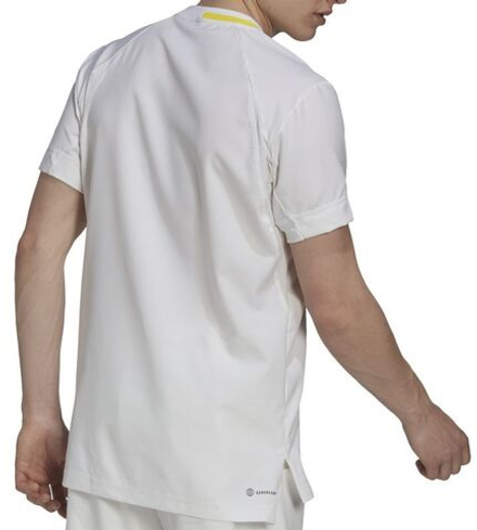 Теннисная футболка Adidas London Stretch Woven Tee - white/impact yellow