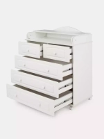 Комод "Ричард" 5 ящ. (арт.76) МДФ 800/5 (белый)