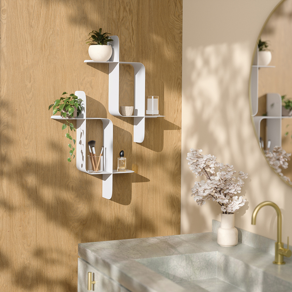 Набор металлических настенных полок Montage, 2 шт., белый