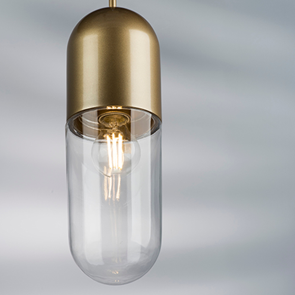 690013 Подвесной светильник RAMO 1х40W E27 ШАМПАНЬ/ПРОЗРАЧНЫЙ