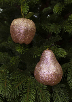 Елочная игрушка 10х9см House of Seasons Яблоко/Груша шампань