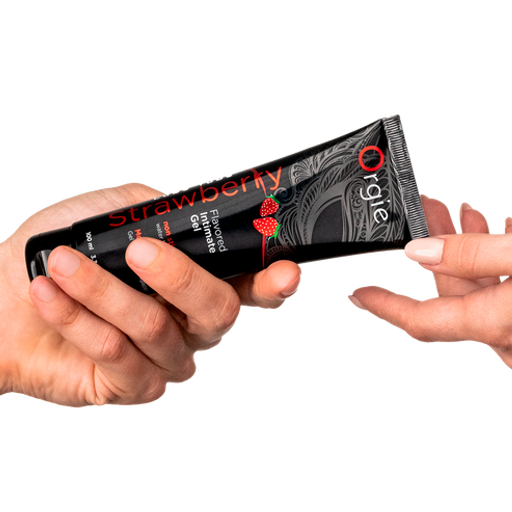 Съедобный интимный гель Orgie Lube Tube Strawberry, 100 мл