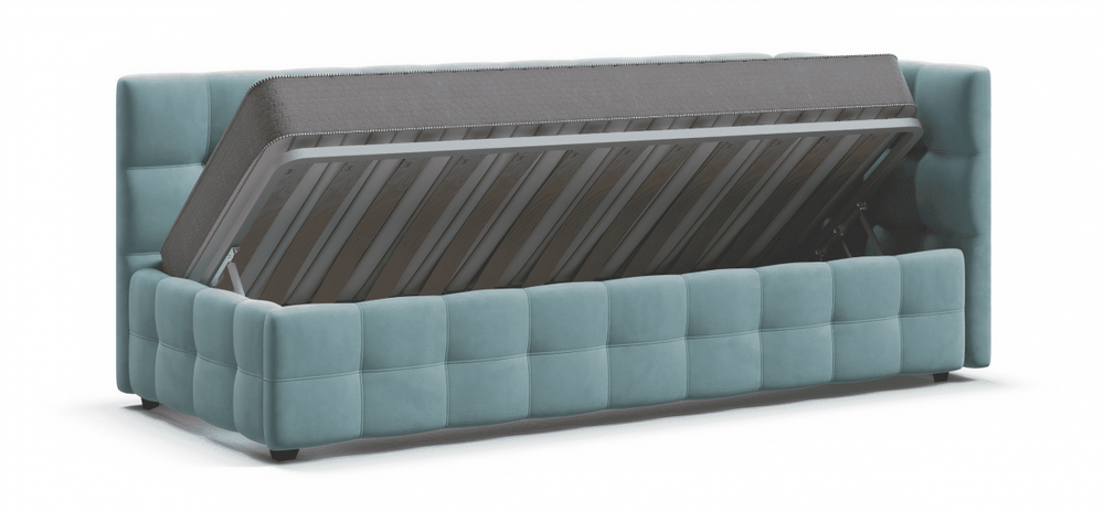 Босс Мини Кровать+ПМ 90*200 Велюр Монолит аква