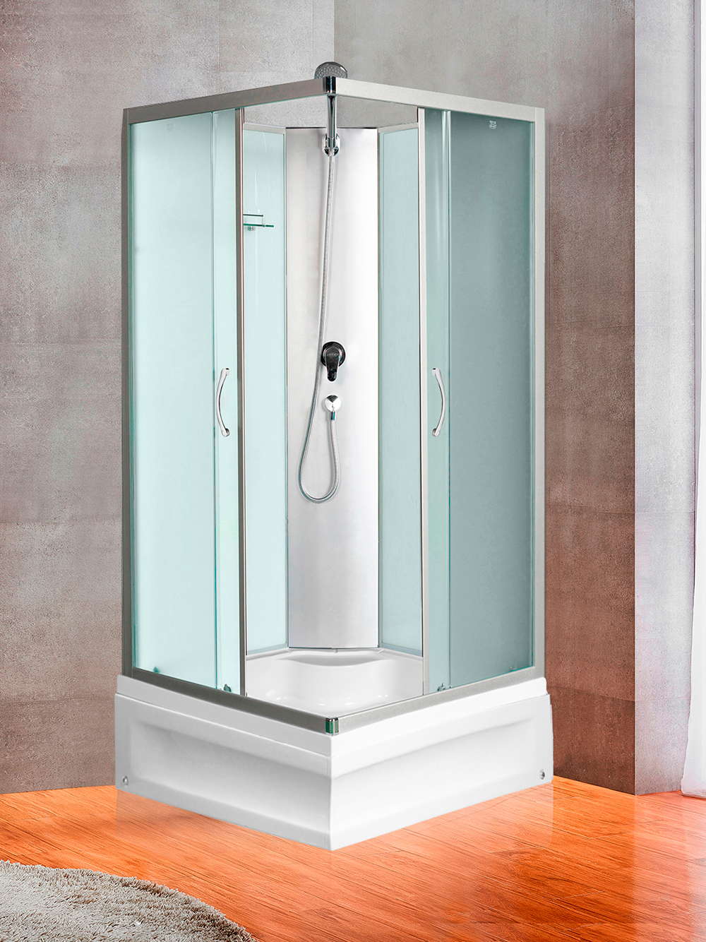 Душевая кабина RIVER QUADRO Б/К XL 90/41 MT с поддоном 90x90x220 10000013950 Универсальная Квадрат