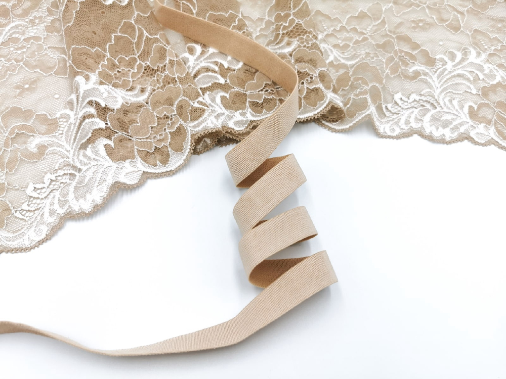 _Отделочная резинка без фестонов, 15мм, кофе с молоком (Арт: OTR531/15-030), м