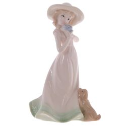GAEM Фигурка декоративная "Девочка с собакой", L9 W7,5 H16 см