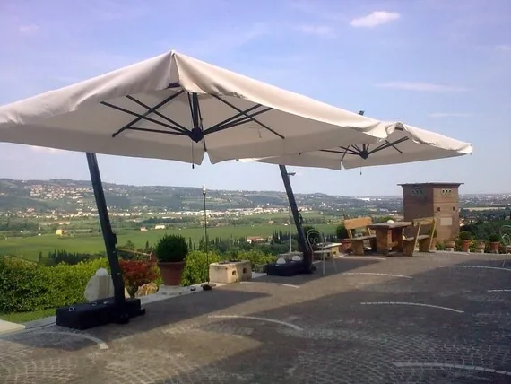 Зонт профессиональный Leonardo Braccio, 400х400 см, антрацит, слоновая кость