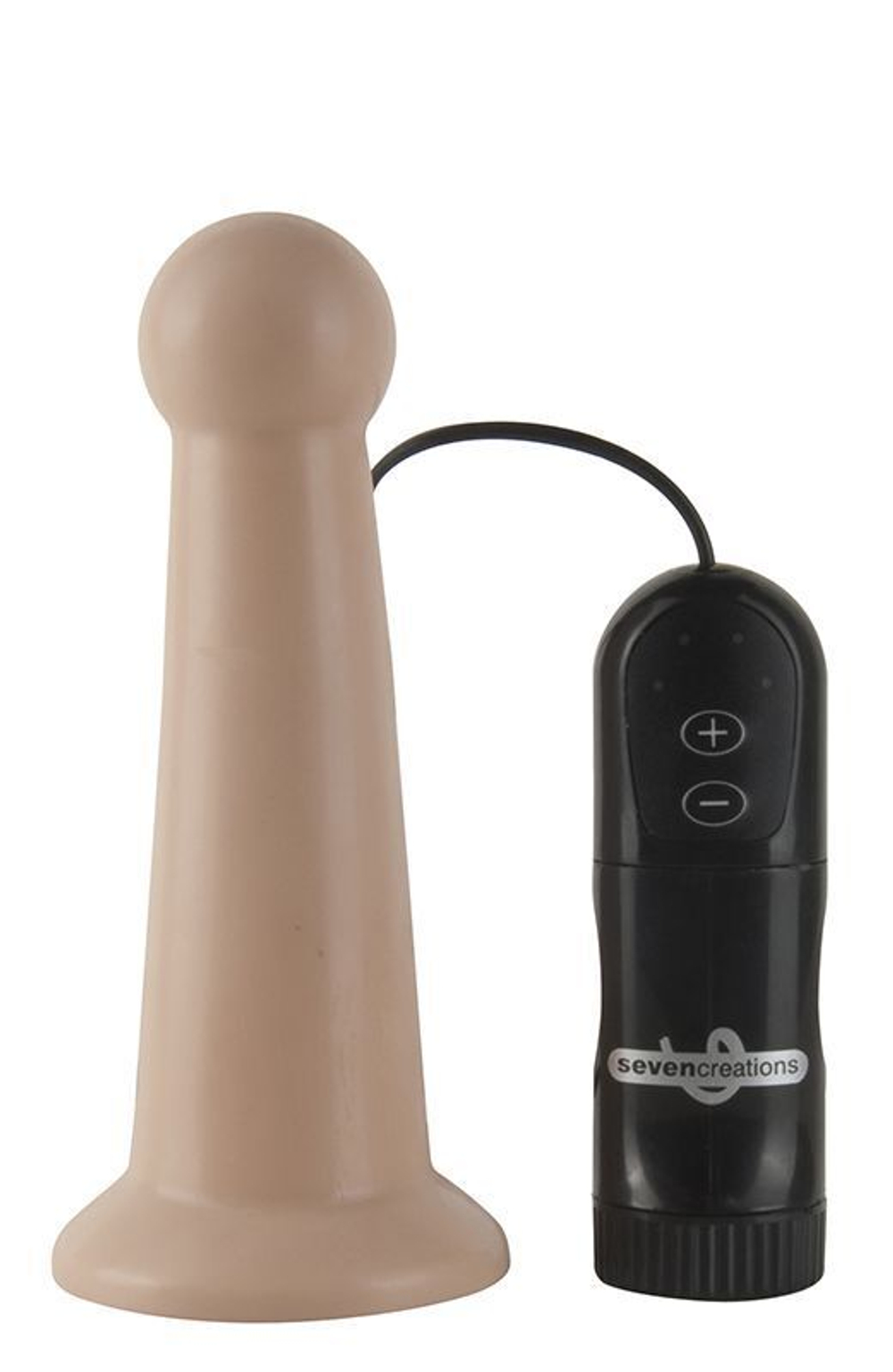 Телесная анальная пробка с вибрацией - 11,5 см. (Цвет: телесный)