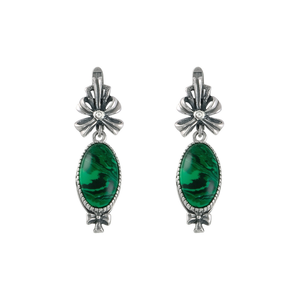 "Виньетка" серьги  из коллекции "Самоцветы" от Jenavi с английским замком