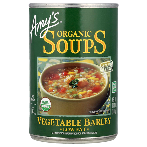 Amy's, органические супы, овощной ячмень, с низким содержанием жира, 400 г (14,1 унции)
