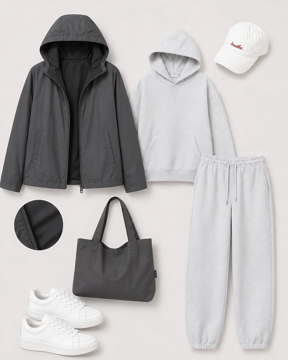 Плащ-ветровка женская "HN-19" серый