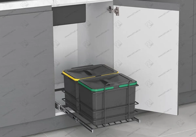 S-2578-A Система сортировки в базу 400 мм, Starax, 12+12 л, (340x485x315 мм), пластик, антрацит