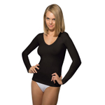 Женская классическая облегающая футболка с длинным рукавом Doreanse Modal Basic (Размер: XL) (Цвет: черный)