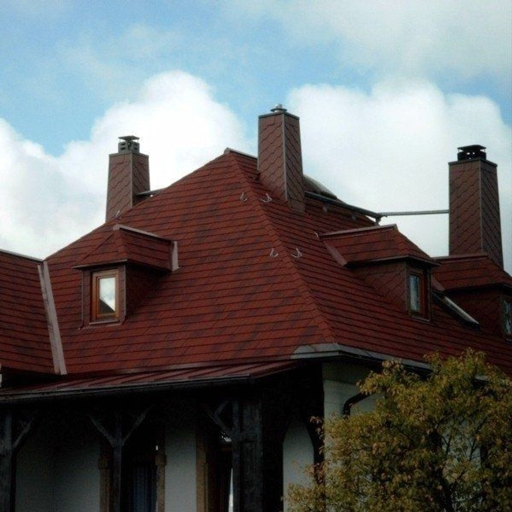 Черепица композитная Metrotile Metroviksen красно-черная