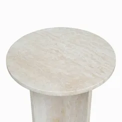 Кофейный стол Dokka Ø40х60 см, бежевый мрамор