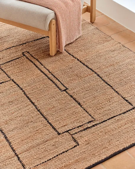 Ковер Velira из джута с графическим рисунком 160 x 230 см