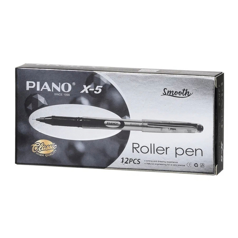 Ручка гелевая, роллер, Piano, чёрные чернила, серия "Smooth", 12 шт