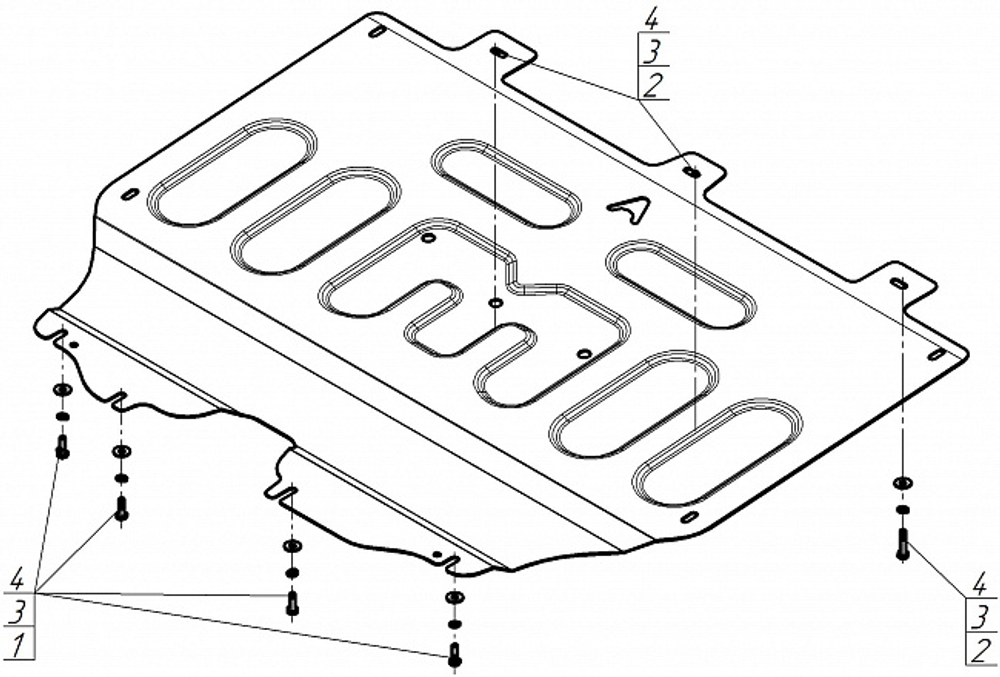 Защита картера двигателя, КПП. 1,5 мм, Сталь. для Dongfeng Shine Max 2022-н.в., Motodor.58602