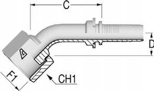 Фитинг DN 12 ORFS (Г) 13/16 (45)