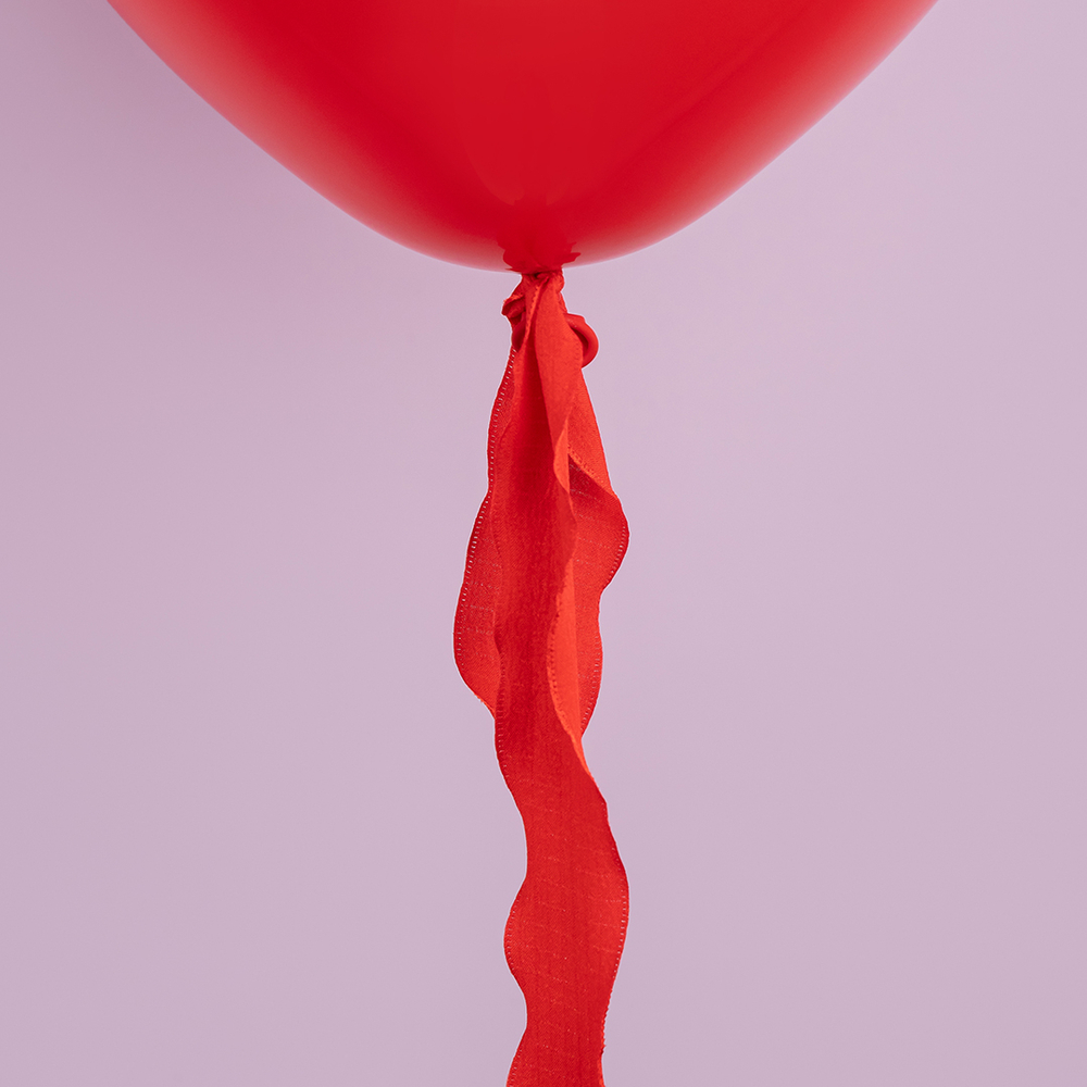 Лента тканевая (4 см*9,14 м) Нежная волна, Красный, 1 шт.