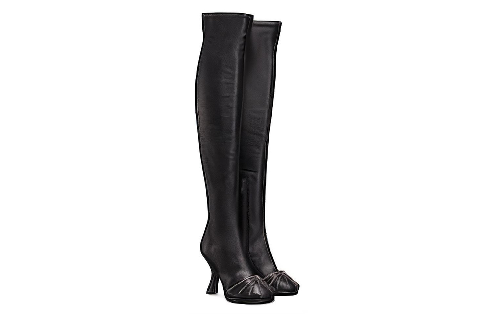 DIOR Origine Comfortable Round Toe Over the knee Boots Women"s Black