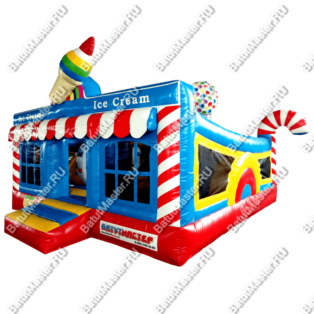 Коммерческий надувной батут "Мороженое" 5*5*2.8 м