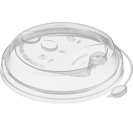 Крышка PP со съемным питейником d=90мм, прозрачная