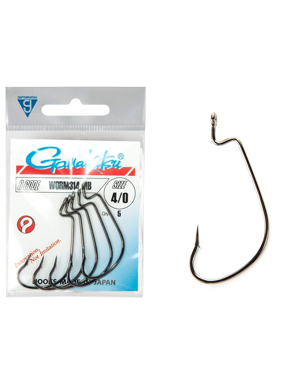 Крючки офсетные Gamakatsu Worm 314 HOOKS размер 1/0 (упк.6шт.)