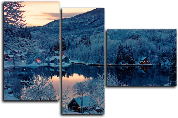 Модульная картина "Домики в горах"