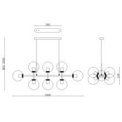 Подвесная Люстра Staggered Glass Chandelier 8 By Imperiumloft