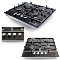 Варочная панель газовая HCG-469, стекло 4 конф, черная, эл.поджиг, газконтроль