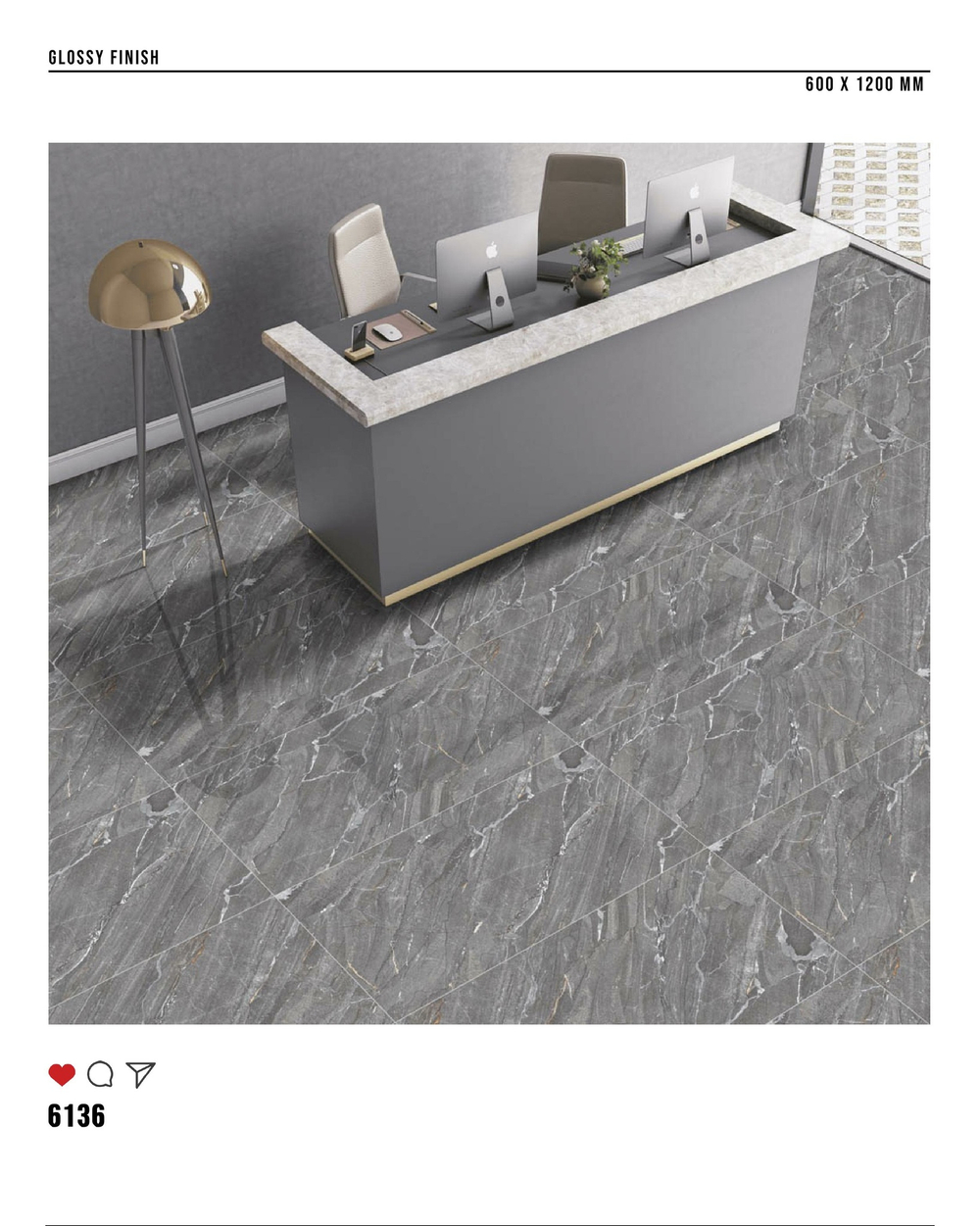 Керамогранит glossy №2 60х120, 6136