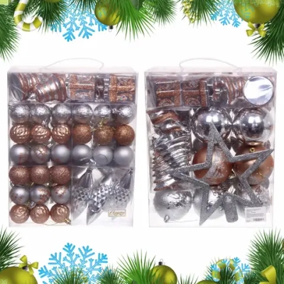 Набор елочных украшений «Зимний калейдоскоп» (в наборе 53 шт), Шампань/Серебро