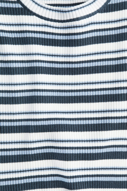 H&M Укороченный топ в рубчик, темно-синий