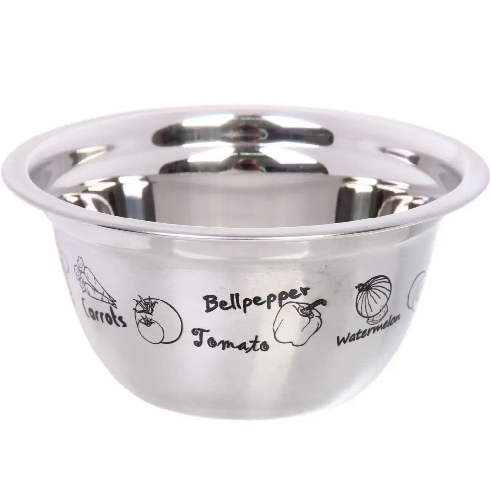 Миска из нержавеющей стали 0,8л 16*7,5см с рисунком