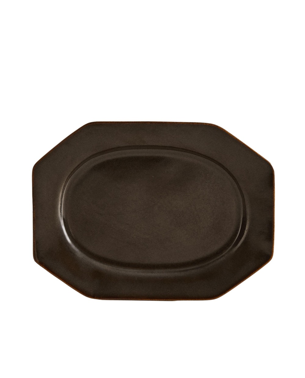 Zara Home блюдо сервировочное из каменной керамики, цвет коричневый, 19.4 см