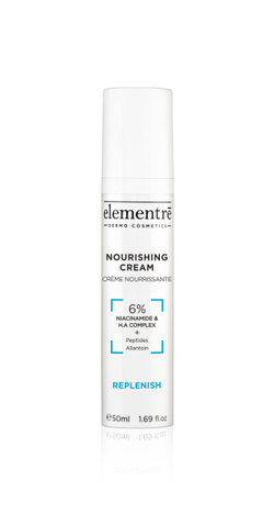 Питательный крем С НИАЦИНАМИДОМ - 6% NIACINAMIDE & H.A. - NOURISHING CREAM 50 ml от Elementrè Dermo Cosmetics, Швейцария, для сухой и обезвоженной кожи, для чувствительной и раздраженной кожи, после косметологических процедур, в anti-age программах, для ежедневного профессионального и домашнего ухода