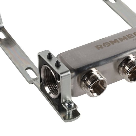 Коллектор Rommer 1"x3/4" на 3 контура для радиаторной разводки (нерж. сталь) RMS-4401-000003