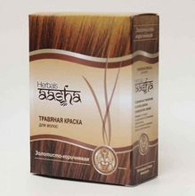 Хна Aasha Herbals с травами, оттенок Золотисто-коричневая 60 г