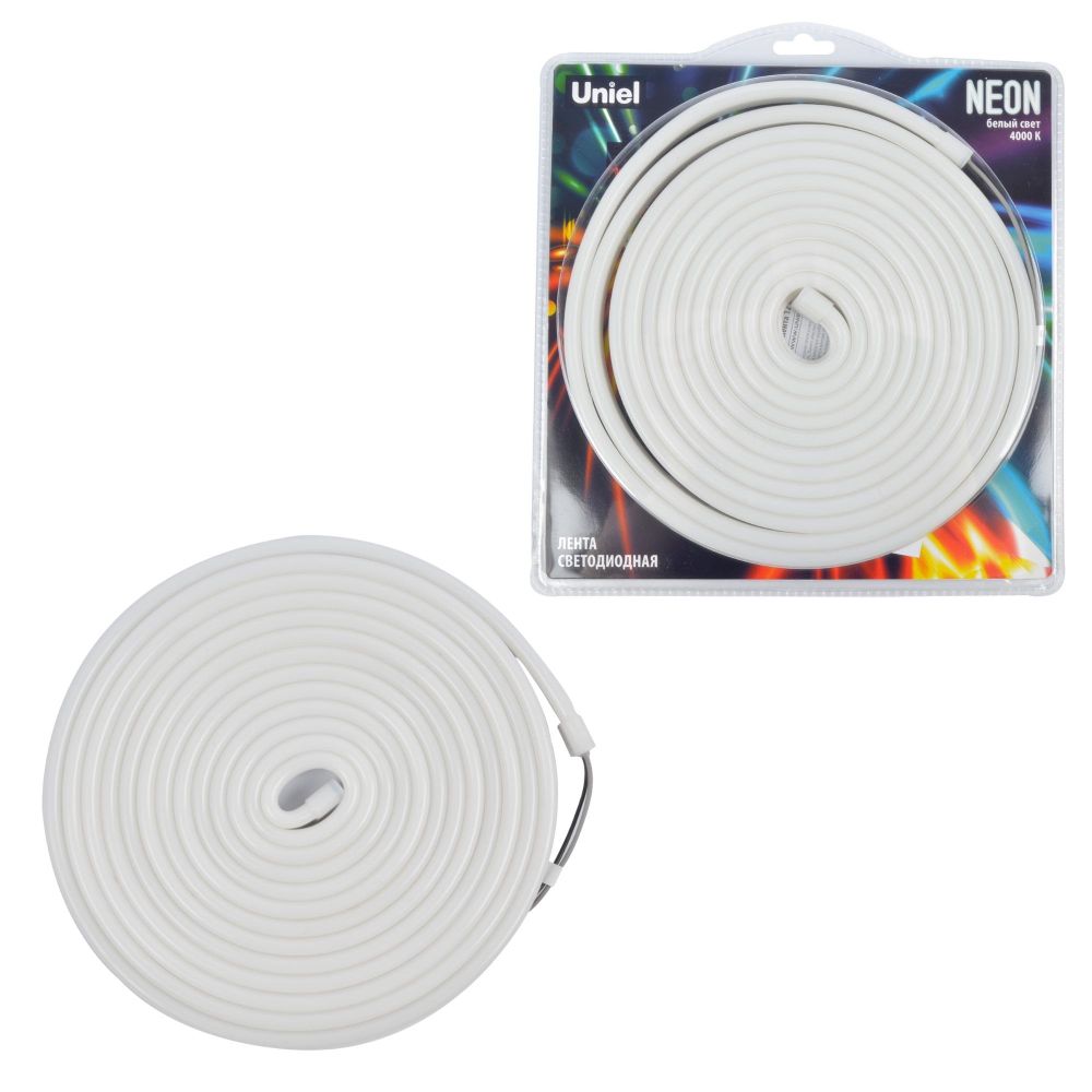 ULS-N03-2835-100LED-m-8mm-IP67-DC12V-11W-m-5M-4000K Светодиодная гибкая герметичная лента. NEON. Катушка 5м. в блистере. Белый свет 4000К. ТМ Uniel
