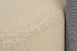 "Верона" диван 3-местный плетеный из роупа, каркас алюминий светло-серый (RAL7035) муар, роуп светло-серый круглый, ткань Mossle светло-бежевая