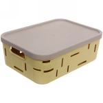 Корзина для мелочей с крышкой «Корсика» желтая 35х25х12,5см