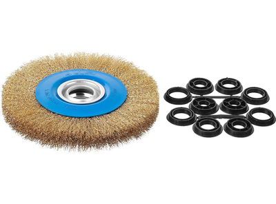 ЗУБР 200 мм, витая стальная латунированная проволока 0.3 мм, щетка дисковая для УШМ, Профессионал (35186-200)