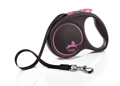 Flexi new Black Design рулетка для собак 50 кг ремень 5 м.