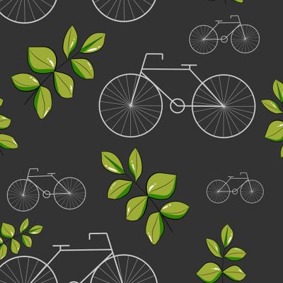 велосипед с листьями на темном фоне