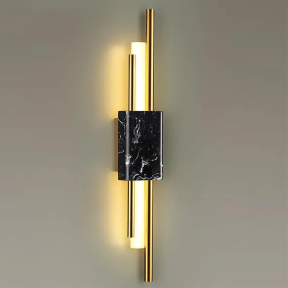 4361/10WL MIDCENT ODL23 221 черный мрамор/золотистый металл Настенный св-к IP20 LED 10W 3000K 625Лм MARMI