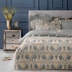 Постельное белье Berta (хаки) с вышивкой deluxe TIVOLYO HOME Турция