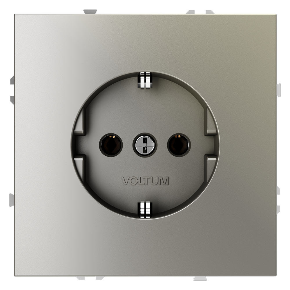 Розетка встраиваемая VOLTUM S70 с заземлением 16А, (шелк)
