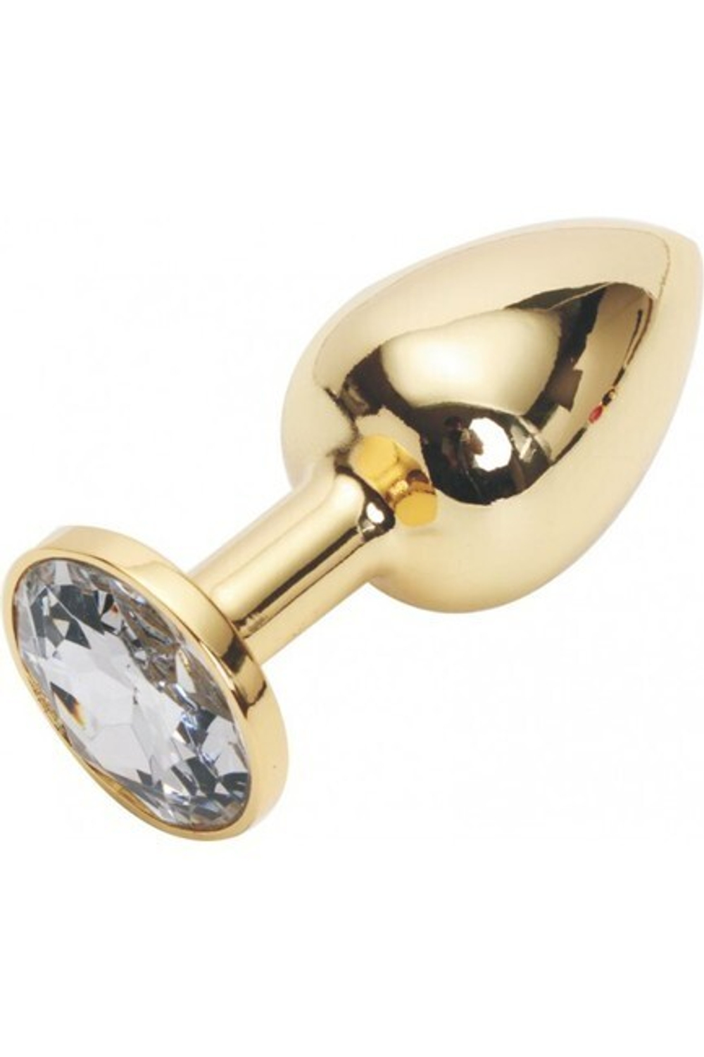 Малая золотая пробка с прозрачным кристаллом, (7 см) (Цвет: золотой)