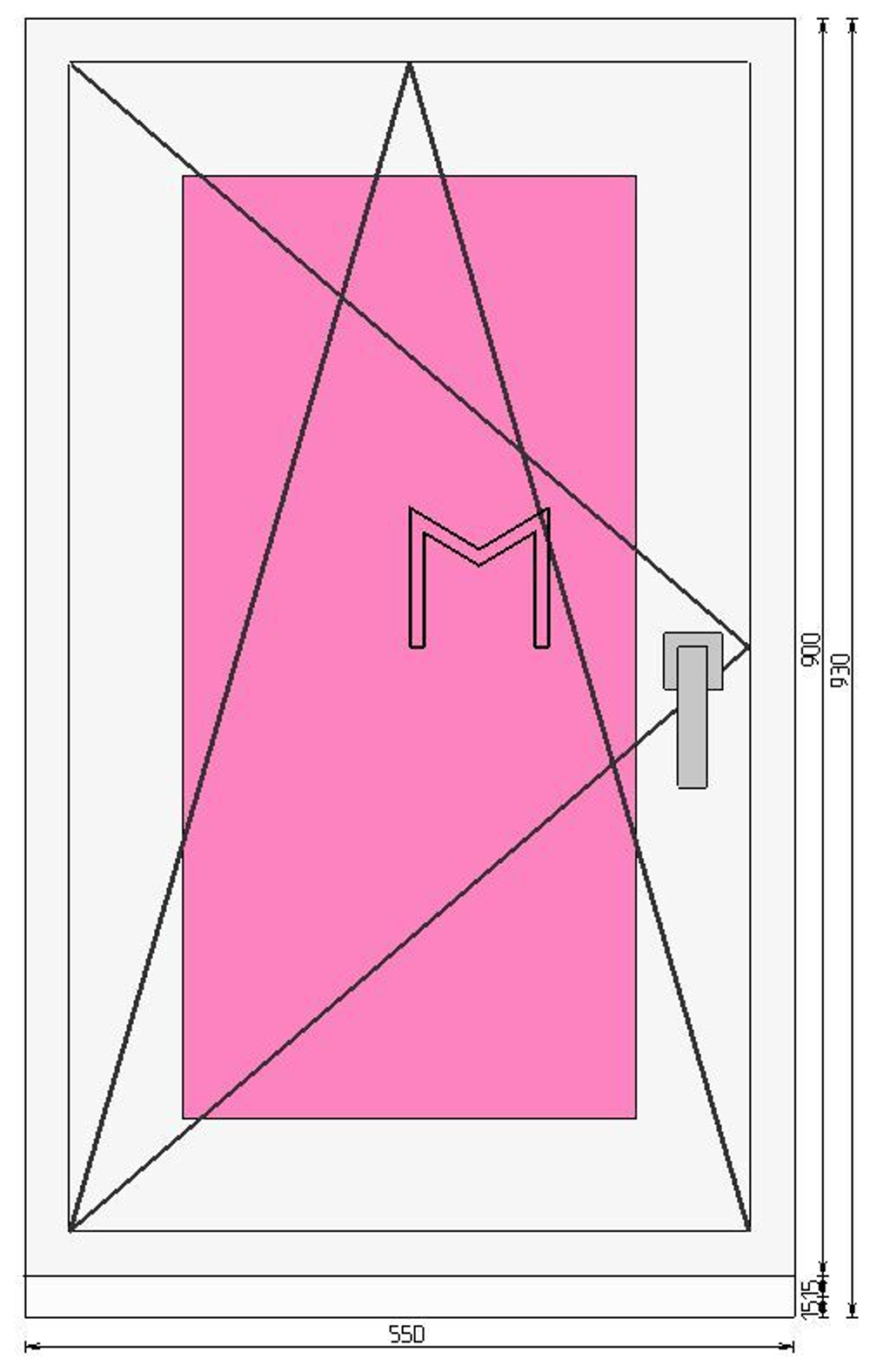 Пластиковое окно 900 х 550 ТермА Эко + Москитная сетка